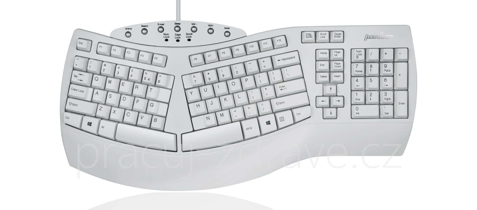 Ergonomická klávesnice Periboard 512W Classic bílá