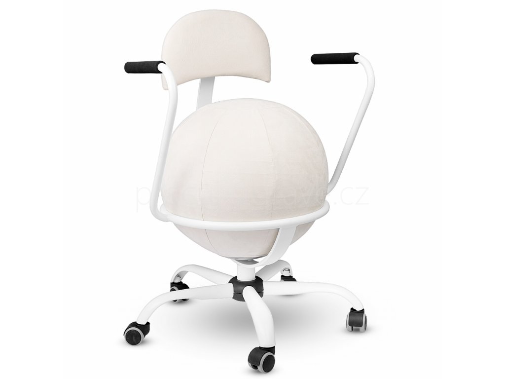 Balónová židle PRACUJ ZDRAVĚ A1+ bílá