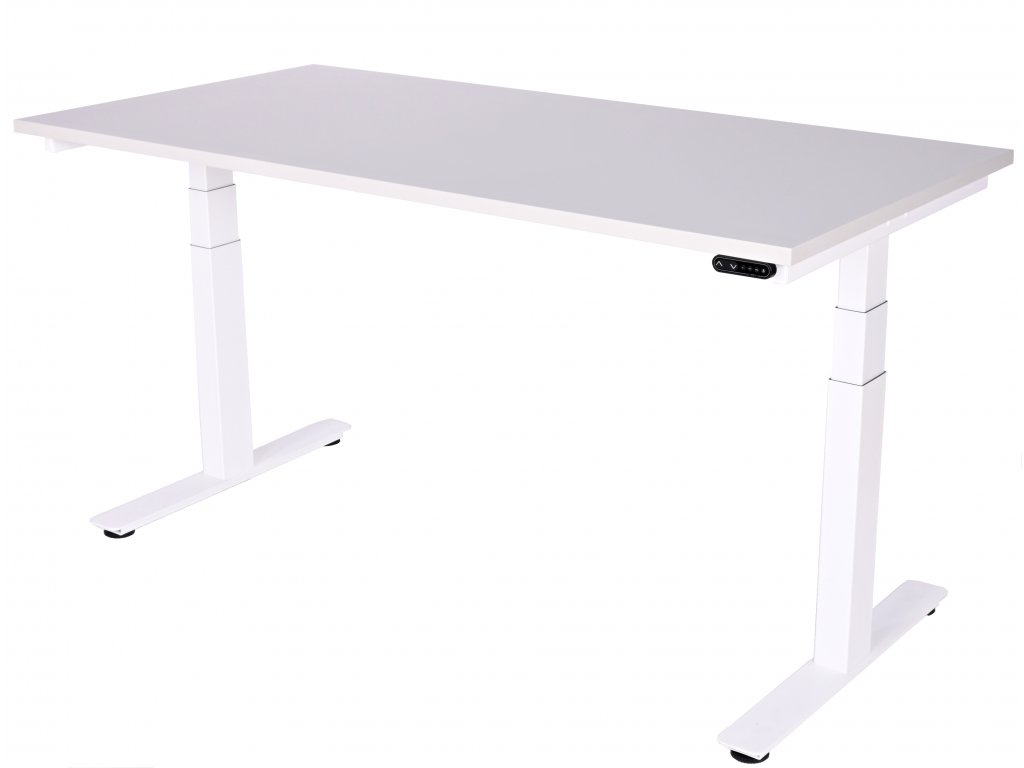 DeskTherapy D5+ Linak  polohovatelný stůl deska Grafitová individuální rozměr desky, podnož bílá