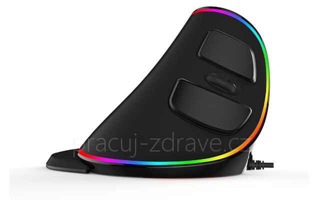 DeLux M618 RGB PLUS - drátová vertikální ergonomická myš