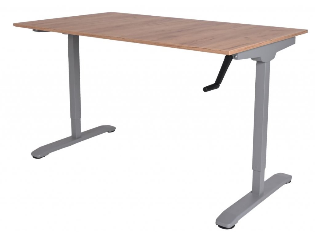 DeskTherapy M3+ manual ::  výškově nastavitelný stůl deska akacie 1800x800 mm, podnož šedá